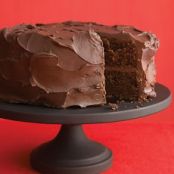 Dark-Chocolate Cake with Ganache Frosting