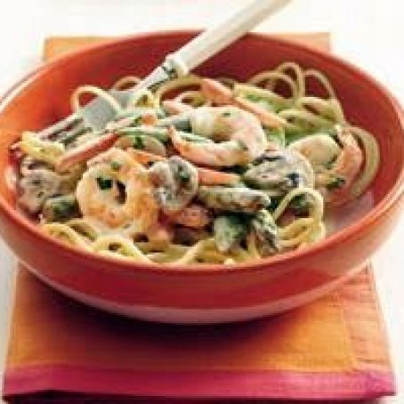 Shrimp Primavera Alfredo