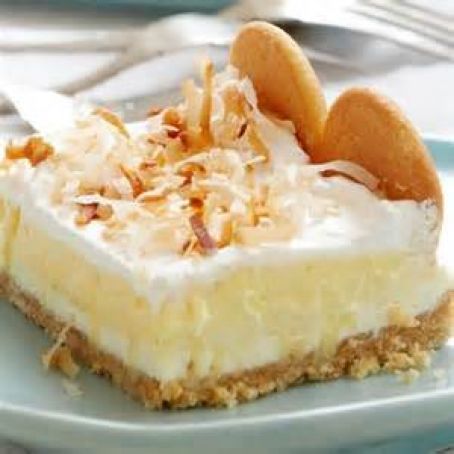 Layered Coconut Cream Cheesecake Bars