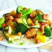Orange Chicken Stir-Fry with Crispy Garlic Dressing