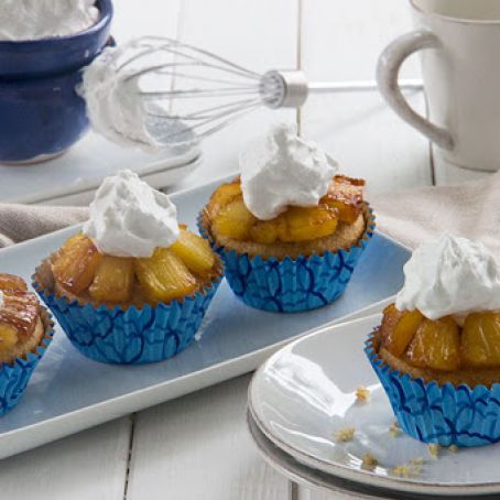 Pineapple Upside-Down Cupcakes with Whipped Coconut Cream
