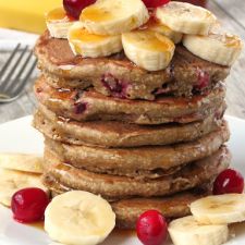 Cranberry Banana Oatmeal Pancakes