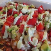 Enchilada Lasagna With Avocado Cream Sauce