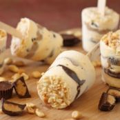 Layered Peanut Butter Brittle Ice Cream Pops