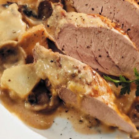 Roast Pork Tenderloin and Mushroom Dinner