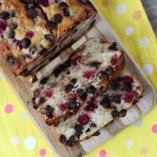 Raspberry- Dark Chocolate Banana Bread