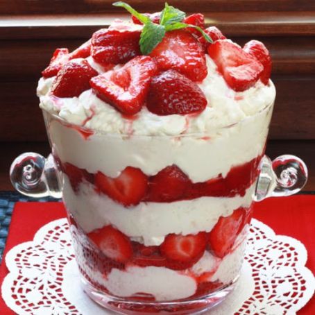 Cheesecake and Strawberry  Trifle