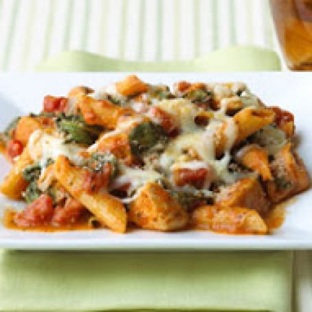 Three Cheese Chicken Penne Pasta Bake