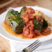 Risotto-Stuffed Collard Greens with Bacon