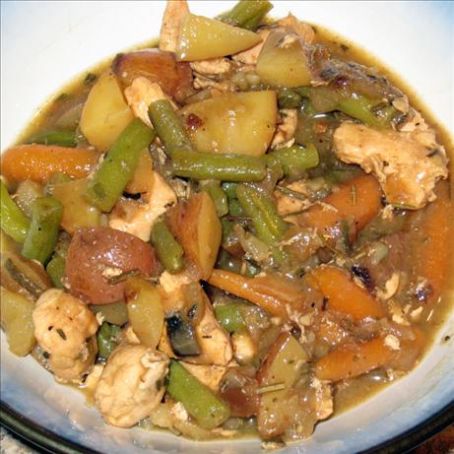 Chicken Stew with Roasted Balsamic Vegetables