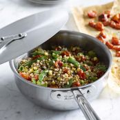 Farro with Fresh Corn and Sugar Snap Peas