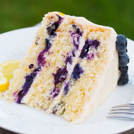 Lemon Blueberries & Cream Cake