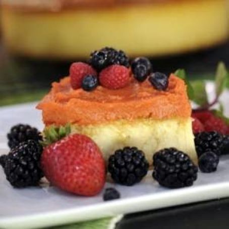 FLAN DE COCO CON DULCE DE MAMEY