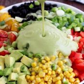 Mexican Chopped Salad with Avocado Dressing - Vegan