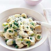 Orecchiette With Leeks, Peas, and Pecorino