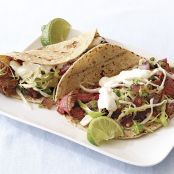 Grilled Steak Tacos with Spicy Slaw