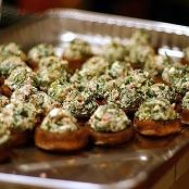 Roasted Mushrooms Stuffed With Feta, Spinach & Bacon