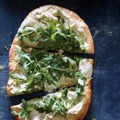 Cooking Light Three-Cheese White Pizza with Fresh Arugula