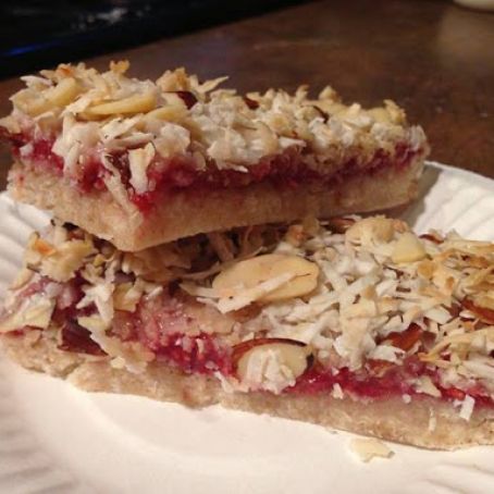 Raspberry, Coconut-Almond Cookie Bars (P3)