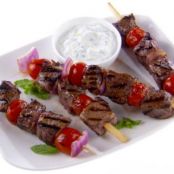 Spiced Beef Kabobs with Cucumber-Yogurt Sauce