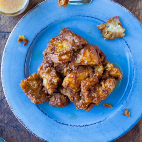 Pumpkin Cinnamon Overnight Pull-Apart French Toast with Vanilla Maple Butter