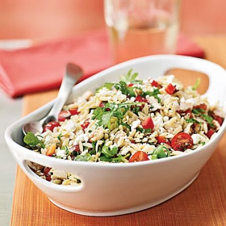 Chicken-Orzo Salad with Goat Cheese