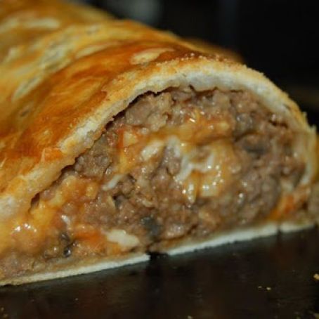 Pastry stuffed meatloaf roll