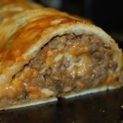Pastry stuffed meatloaf roll