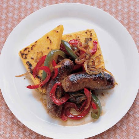 Sausage and Peppers with Toasted Polenta