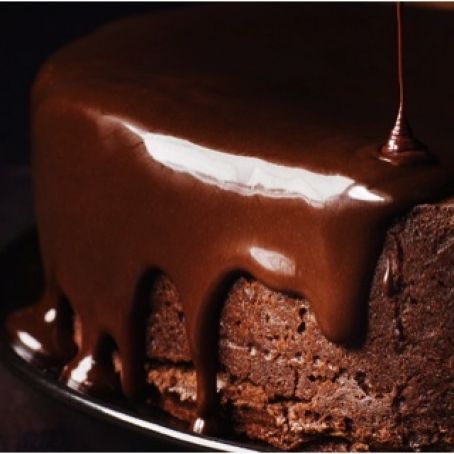 Darkest Chocolate Cake with Red Wine Glaze