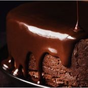Darkest Chocolate Cake with Red Wine Glaze