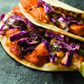 Guajillo-Chile Fish Tacos with Cabbage Slaw