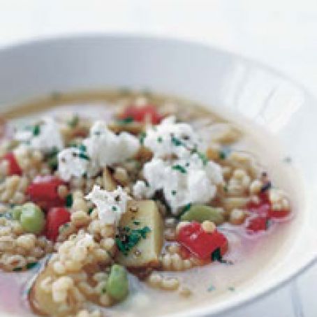 Barley Chupe with Queso Fresco