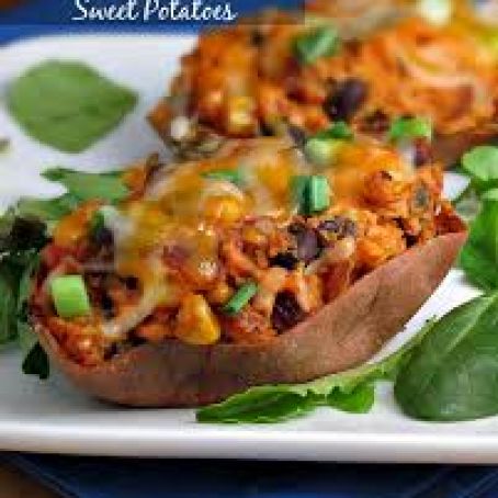 Sweet potatoes with roasted pepper stuffing