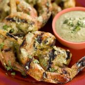 Sugarcane-Skewered Shrimp with Chile-Cilantro Rub