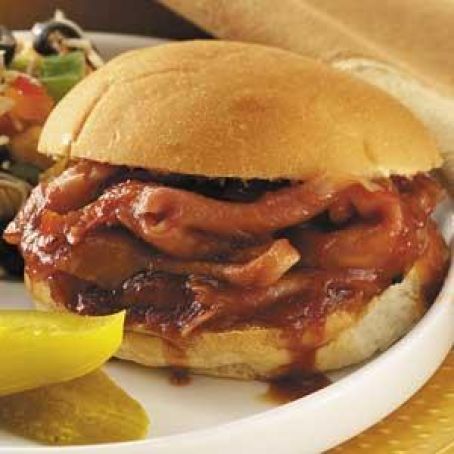 Quick Barbecued Ham Sandwiches