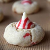 Candy Cane Kiss Cookies