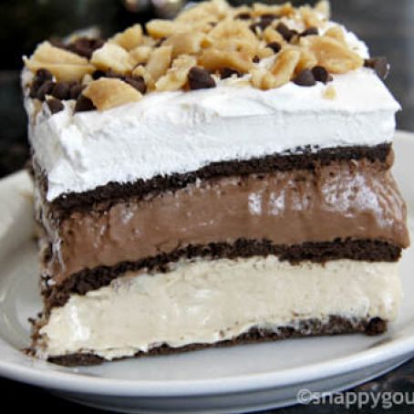 No-Bake Peanut Butter Chocolate Lasagna