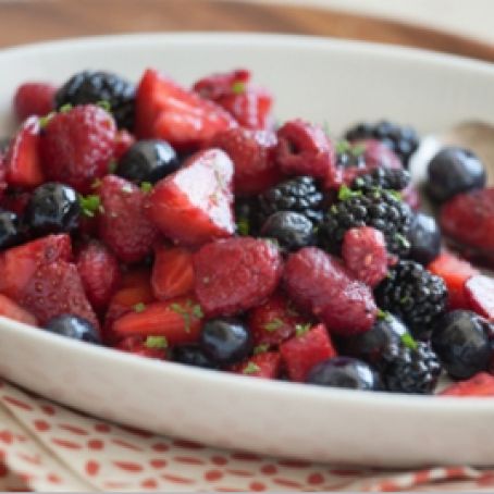 Summer Berry Salad with Minted Sugar
