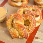 Homemade Soft Pretzels with Spicy Beer Cheese Sauce