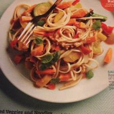 Peanut Sauced Veggies and Noodles