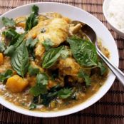 Pressure Cooker Thai Green Chicken Curry with Eggplant & Kabocha Squash