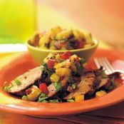 Adobo-Marinated Pork Tenderloin with Grilled-Pineapple Salsa
