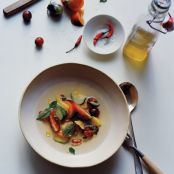 Tomato and Mango Salad with Chiles and Tomato Essence