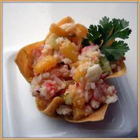 Crab Salad in Crisp Wonton Cups