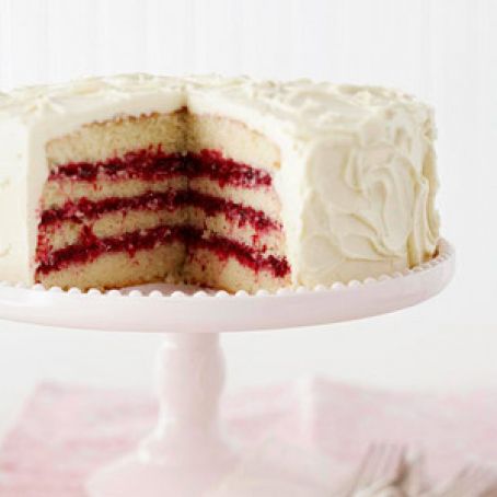 White Chocolate Layer Cake with Cranberry Filling