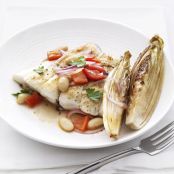 Halibut with Tuscan Beans and Endive