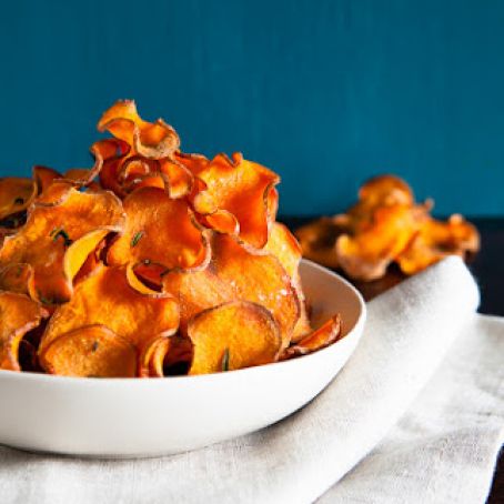 Sweet Potato Baked Chips with Orange and Thyme
