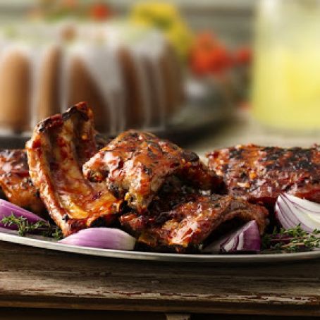 Grilled Pork Ribs with Chipotle Barbecue Sauce