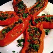 Roasted Pepper Halves with Bread Crumb Topping